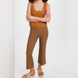 Vince Kick mid rise crop flare stretch pants in toffee brown